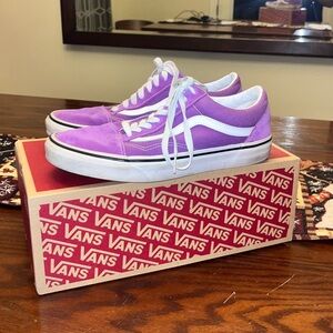 Vans Purple and White Women's Sneakers